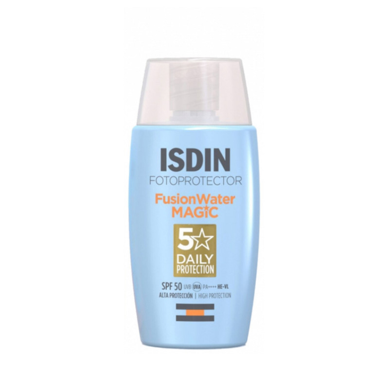 کرم ضد آفتاب بدون رنگ ایزدین SPF50 مدل Fusion Water Magic مناسب انواع پوست حجم 50 میلی‌لیتر
