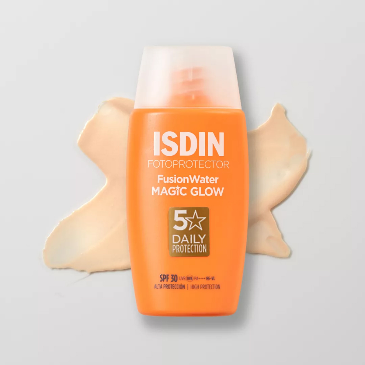 کرم ضد آفتاب بدون رنگ ایزدین SPF30 مدل Fusion Water Magic Glow مناسب انواع پوست حجم 50 میلی‌لیتر