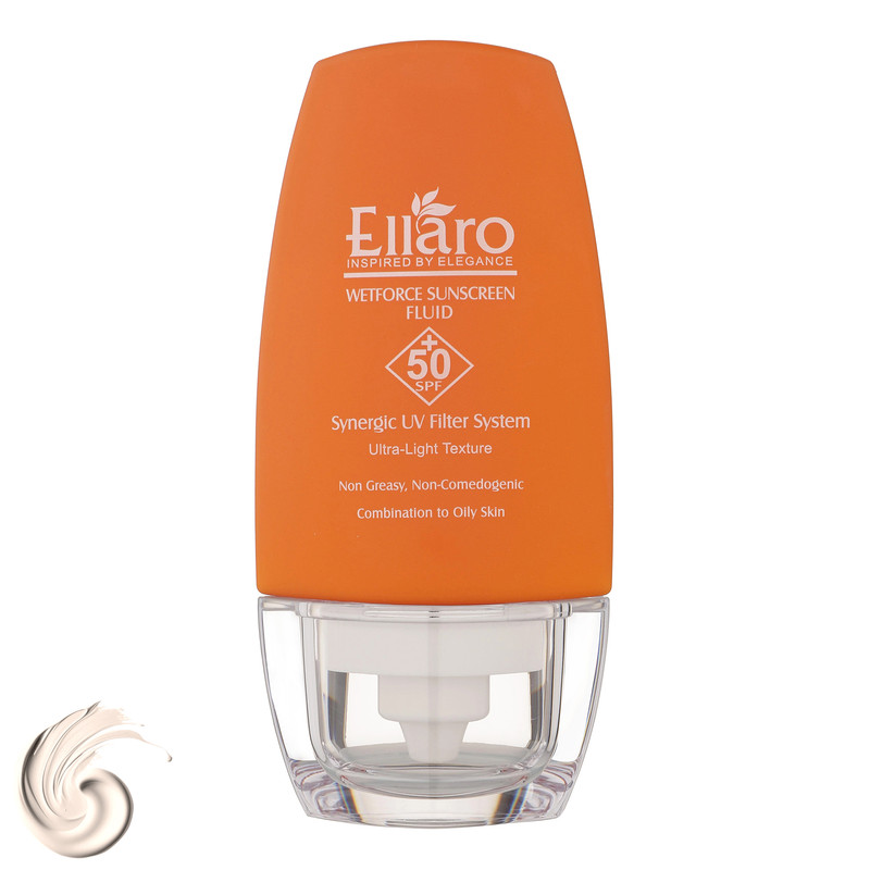 فلوئید ضد آفتاب بی‌رنگ الارو SPF50 مدل Ultra Light مناسب پوست چرب و مختلط حجم 50 میلی‌لیتر