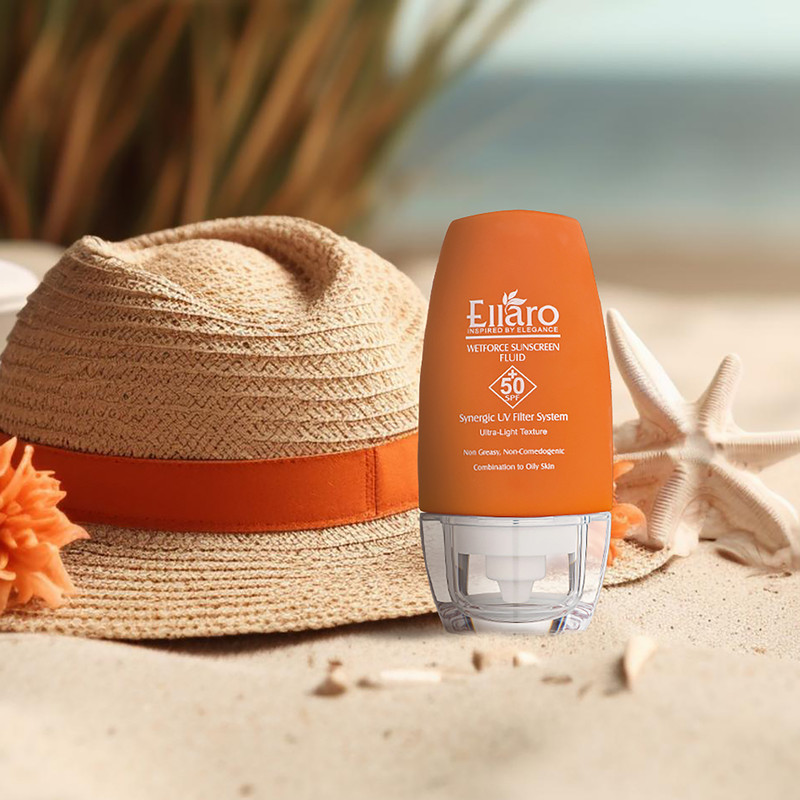 فلوئید ضد آفتاب بی‌رنگ الارو SPF50 مدل Ultra Light مناسب پوست چرب و مختلط حجم 50 میلی‌لیتر